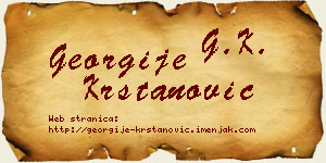 Georgije Krstanović vizit kartica